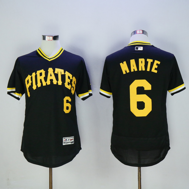 Men Pittsburgh Pirates #6 Marte Black Elite MLB Jerseys